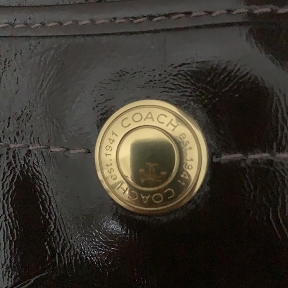 NWT COACH Factory Dark Brown Patent Leather Hobo Shoulder Bag - Picture 3 of 13